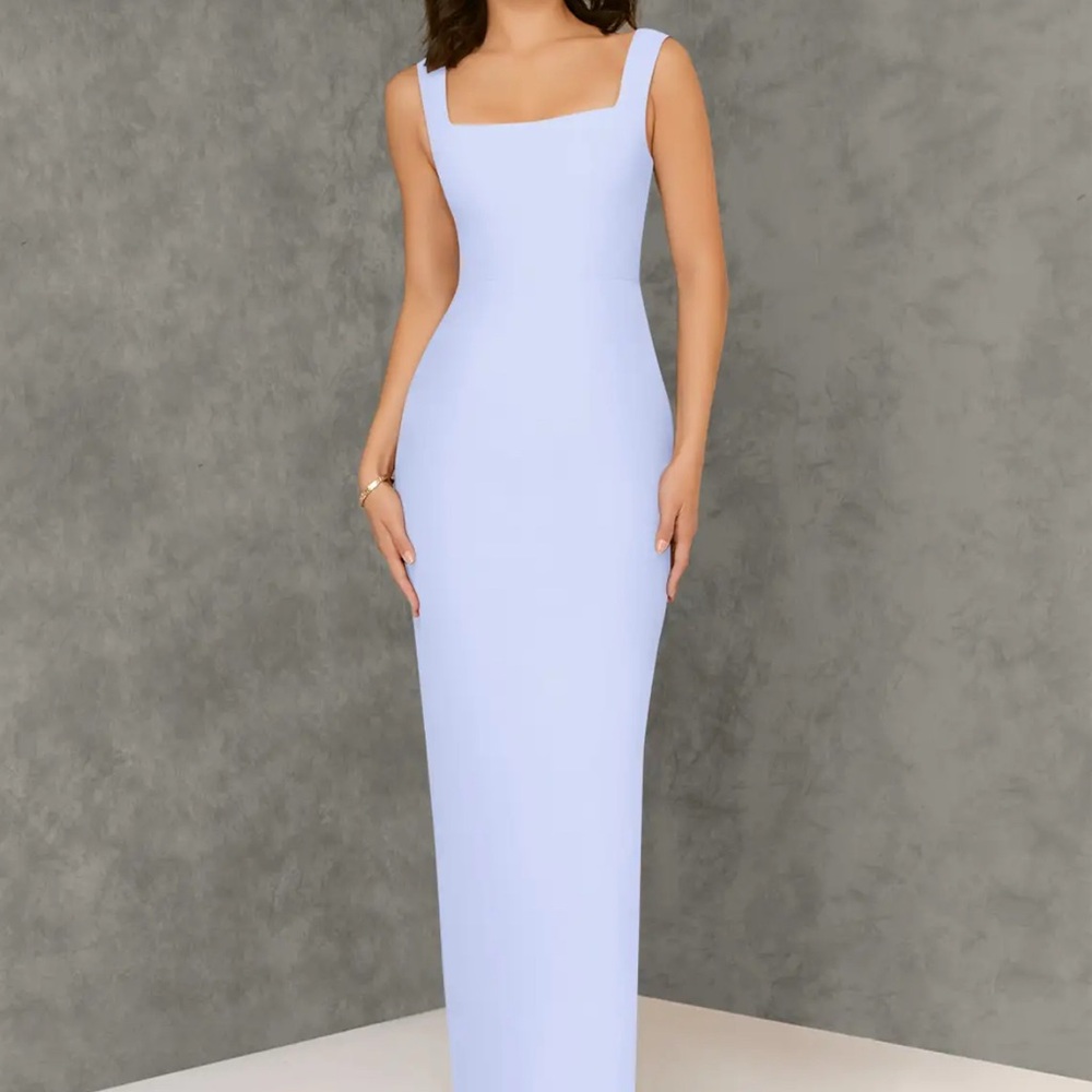 Azazie Lavender Square Neck Maxi Dress